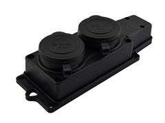 Колодка F403   с заз. 2 гн низкая FAR каучук 16А IP44 F403