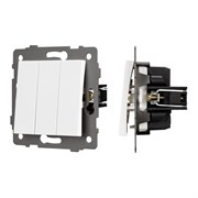 Механизм выключателя трехклавишный непроходной SWT-MK03-PL-WH-V (250V, 10A) (Arlight, -) 049896