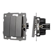 Механизм выключателя трехклавишный непроходной SWT-MK03-PL-GR-V (250V, 10A) (Arlight, -) 049898