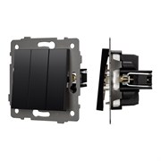 Механизм выключателя трехклавишный непроходной SWT-MK03-PL-BK-V (250V, 10A) (Arlight, -) 049897