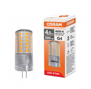 Лампа светодиодная капсула Osram LSPIN 4,5W/840 170-250V CL G4  4099854323386