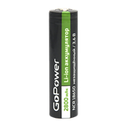 Аккумулятор Li-ion GoPower ICR18650 PC1 3.7V 2800mAh без защиты выс.конт. (1/80/160) 00-00017018
