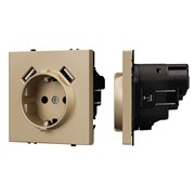 Механизм розетки с USB зарядкой SCT-NOBE-MUAA-SFPL-GD (230V, 16A) (Arlight, -) 054290
