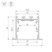 Профиль LINIA49-F-M-2500 WHITE (Arlight, Алюминий) 059365