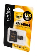PERFEO microSDXC 128GB High-Capacity (Class 10) UHS-3 V30 с адаптером BL1(блистер 1шт) 19199