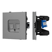Механизм компьютерной розетки двойной SCT-TENDO-MPC2-PL-GR (RJ-45, CAT6) (Arlight, -) 054102