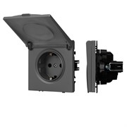 Механизм розетки влагозащищённый SCT-NOBE-MCP-SFPL-GR (230V, 16A) (Arlight, -) 054283