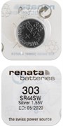Батарейки серебряно-цинковые RENATA SR44SW    303 (0%Hg), упак. 10 шт 19992