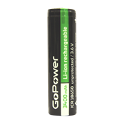 Аккумулятор Li-ion GoPower NCR18650 (Pan. NCR18650B) PC1 3.6V 3400mAh без защиты плос.конт. (1/96/19 00-00015349
