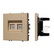 Механизм сдвоенной компьютерной розетки SCT-NOBE-MPC2-SFPL-GD (RJ-45, CAT6) (Arlight, -) 054314