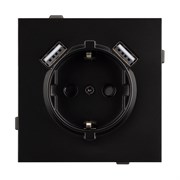 Механизм розетки с USB зарядкой SCT-TENDO-MUAA-PL-BK (230V, 16A) (Arlight, -) 054083