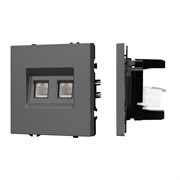 Механизм сдвоенной компьютерной розетки SCT-NOBE-MPC2-SFPL-GR (RJ-45, CAT6) (Arlight, -) 054315