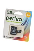 PERFEO microSD 16GB High-Capacity (Class 10) с адаптером BL1(блистер 1шт) 14462-1