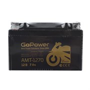 Аккумулятор для мототехники GoPower AMT-1270 12V 7Ah клеммы под болт M6 (1/10) 00-00029097