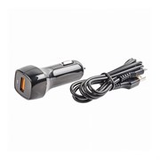 Адаптер/блок питания автомобильный ROBITON QCharger/Auto (12-24V) + MicroUSB, 1м BL1(блистер 1шт) 15897