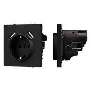 Механизм розетки с USB зарядкой SCT-NOBE-MUAA-SFPL-BK (230V, 16A) (Arlight, -) 054289