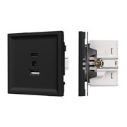 Механизм USB розетки SCT-TENDO-MUAC-SFPL-BK (5V, 3A, QC3) (Arlight, -) 054536