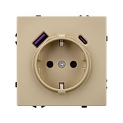 Механизм розетки с USB зарядкой SCT-NOBE-MUAC-SFPL-GD (230V, 16A) (Arlight, -) 054286