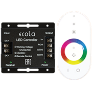 Ecola LED strip RGB RF controller 24A 288W 12V (576W 24V) с кольцевым сенсорным белым радиопультом RFC24WESB