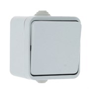 Прага Выключатель 1-клавишный 10А IP44 белый EKF EKV10-021-10-44
