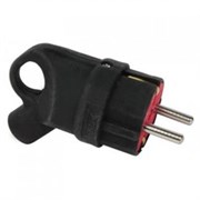 F161 Вилка с заземлением угловая с кольцом FAR каучук 16А IP44 F161