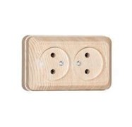 Олимп Розетка о/п 2-ая с/з сосна UNIVersal 5560865