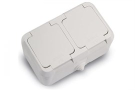 Розетка 2 гнезда с крышкой (з) накладная Makel Nemli Yer 18354