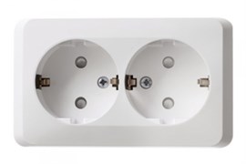 ЭТЮД О/У двойная РОЗЕТКА с заземлением со шторками 16А 250B. БЕЛЫЙ. Россия Schneider Electric РА16-008b