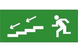 Эвакуационный знак ЭП13 По лестнице вниз налево 140x280 мм ЭП13 140280
