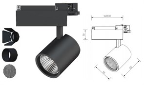 Светильник  трековый светодиодный EDIS 18/927 30гр. GA69 черный   (DIMM) TL-2000000882901