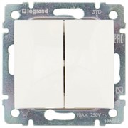 Выключатель  2-кл. 10А, 250В белый VALENA 774405