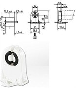 Патрон BJB G13 сквозной, со стопором, высота оси лампы 23мм (аналог VS 109330) 26.290.1011.50