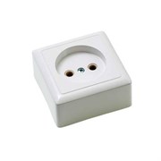 Розетка откр. уст. без з/к 10А/250В бел.  Хит RA10-131-B