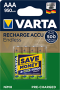 Аккумулятор VARTA ENDLESS ENERGY LR03 ААА 950mAh BL4 (блистер 4шт) 4008496928378