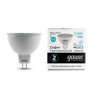 Лампа Gauss Elementary MR16 3.5W 300lm 4100K GU5.3 LED 1/10/100 13524