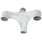 Ecola base Переходник с цоколя E27 на 3хE27 Широкий Белый A7T37WEAY