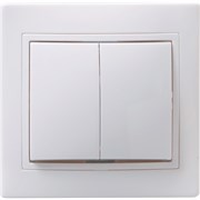 КВАРТА Выключатель двухклавишный скрытый белый в сборе EVK20-K01-10-DM
