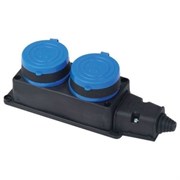 Колодка F160   с заз. 2 гн низкая FAR каучук 16А IP44 F160