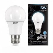 Лампа Gauss A60 16W 1520lm 4100K E27 LED 1/10/50 102502216