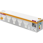 Лампочка светодиодная OSRAM LED Value PAR16, 800 лм, 8 Вт, 6500К (холодный белый свет), Цоколь GU10, упаковка 5 шт 4058075585072
