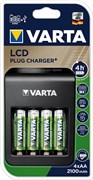 Зарядное Устройство VARTA LCD Plug Charger + 4x AA 56706 2100мАч 4008496988303