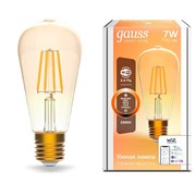 Лампа Gauss Smart Home Filament ST64 7W 720lm 2500К E27 диммируемая LED 1/10/40 1290112