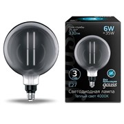 Лампа Gauss Filament G200 6W 330lm 4000К Е27 gray straight LED 1/6 154802205