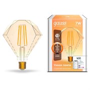 Лампа Gauss Smart Home Filament Diamond 7W 720lm 2500К E27 диммируемая LED 1/40 1350112