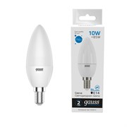 Лампа Gauss Elementary Свеча 10W 750lm 6500K Е14 LED 1/10/100 33130