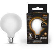 Лампа Gauss Filament G95 10W 1070lm 3000К Е27 milky LED 1/20 189202110