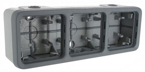 Plexo Коробка 3 полюса горизонтальная серая 069680