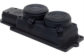 Колодка с заземлением 2 гнезда ALFA каучук 16А IP44 20102000