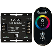 Ecola LED strip RGB RF controller 24A 288W 12V (576W 24V) с кольцевым сенсорным черным радиопультом RFC24BESB