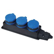 F100  Колодка с заз. 3гн FAR каучук 16А IP44 F100